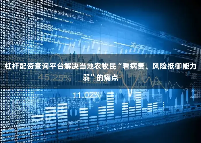 杠桿配資查詢平臺解決當地農牧民“看病貴、風險抵御能力弱”的痛點